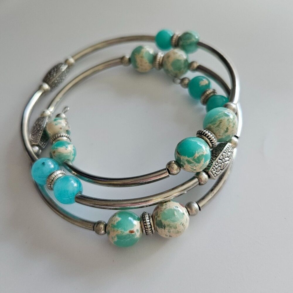 Silver tone layered wrap bracelet - Picture 10 of 13